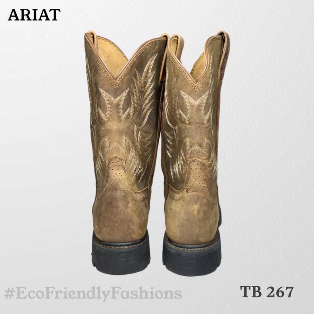 Ariat Sierra Saddle Work Boot Men's Brown Round Toe Pull On Size 13 D - Picture 3 of 7